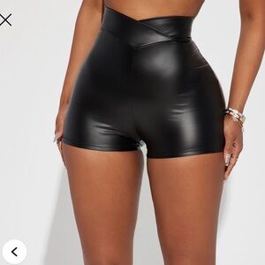 Black Leather Women's Shorts